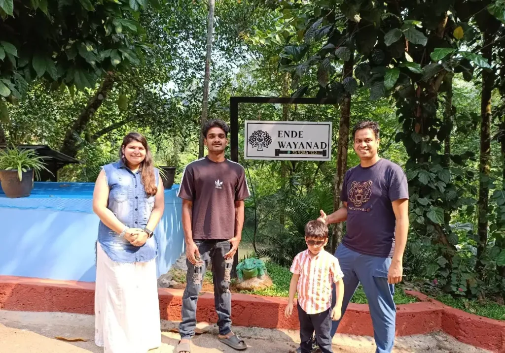 Family enjoying their stay at Ende Wayanad Resort in Mananthavady, Wayanad